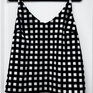 Banana Republic Black & White Gingham Cami | Size L